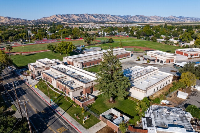 Winters High School offers a sprawling campus when viewed from above.
