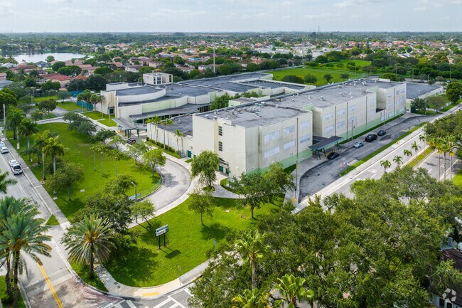 Lawton Middle School is surrounded by residential homes.
