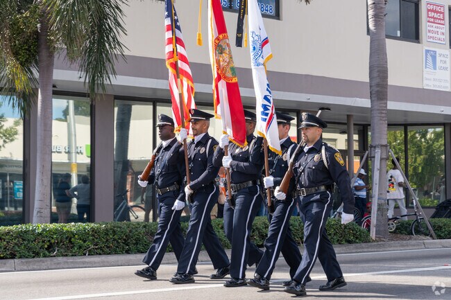 Thanksgiving Day Parade where the police is representing the City of North Maimi Beach.