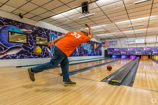 Go for a strike at the Riverview Lanes Bowling Alley.