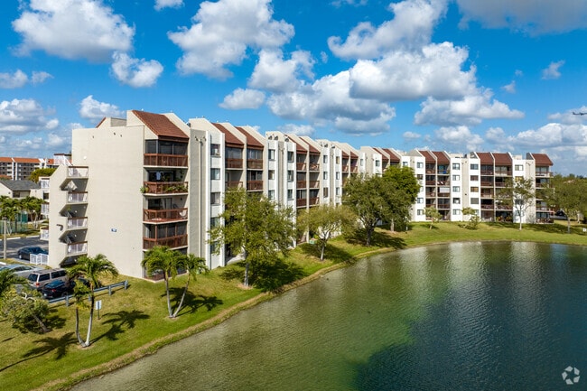 Condominium complex offers on the water living in Fontainebleau Park West.