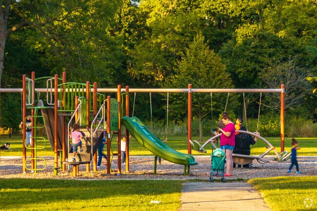 Island Park has a playground for young children.