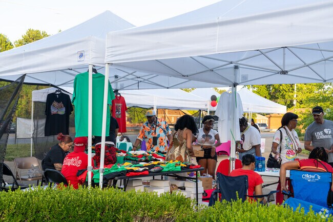 Pick up some Juneteenth inspired merch from the vendors near Black Jack.