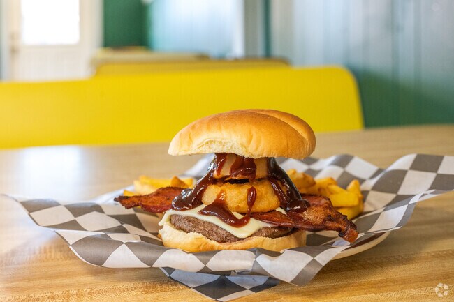 Try the burger at Crossroads BNB Mattawamkeag you won't be disappointed.