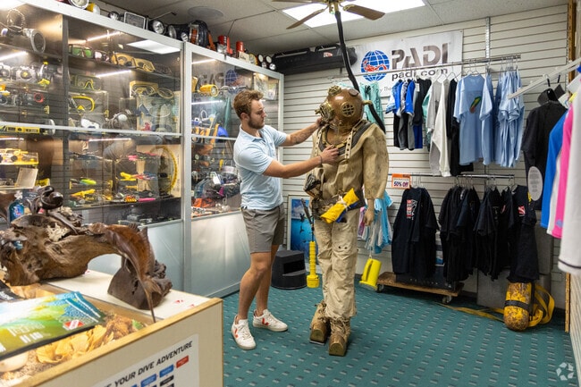 Check out the scuba museum and get ready for your next dive trip at The Dive Shop.