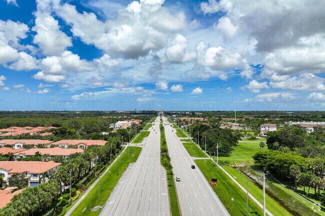 Okeechobee road is a large state road that goes through the entire neighborhood of Oakton Lakes.