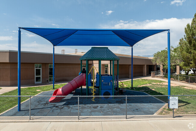 A variety of covered play scapes can be found at Arrowhead Elementary School.