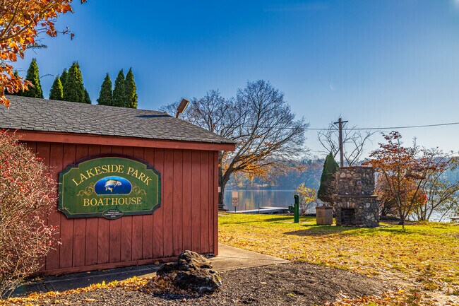 A fishing pier is seen adjacent to the Lakeside Park in Pompton Lakes.