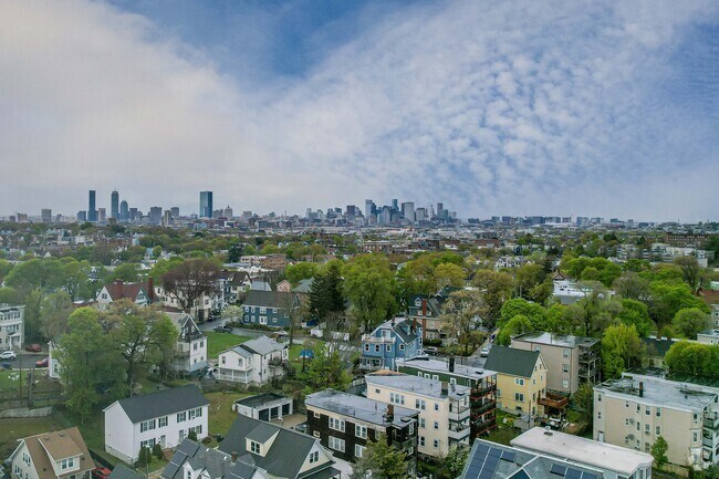 Mount Bowdoin is an urban neighborhood with a few pockets of green space and access to trains.