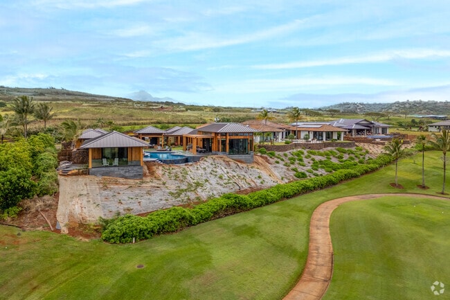 Luxury villas line the edge of Kukui'ula Golf Course in Lawai.