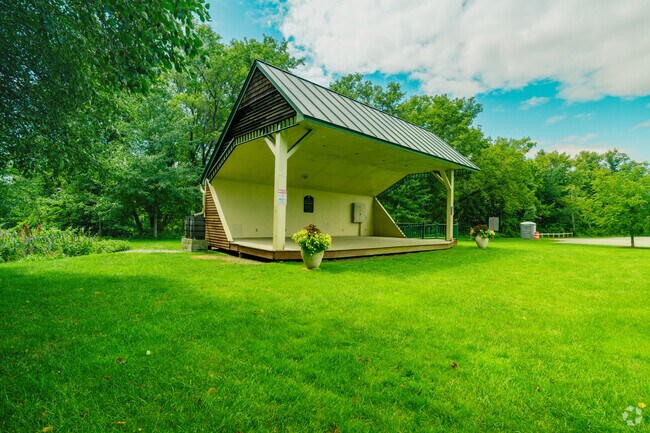 The Community stage at Lyman Point Park provides a great space for outdoor performances.