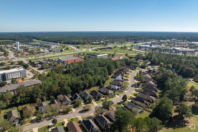 The Timbercreek neighborhood is tucked away in a wooded area near Route 181 and I-10.