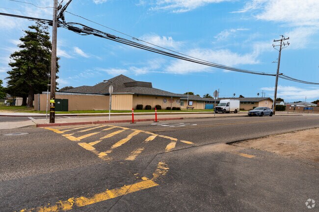 The crosswalk at Fairgrove Elementary is on the South end of the campus.