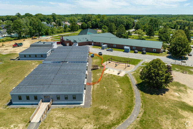 Elevated view of the back of the Great Falls Elementary School.