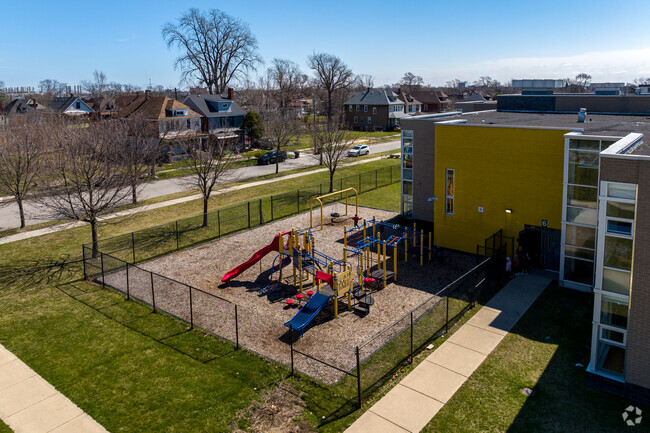 Kids will enjoy playing for hours outdoors on the Hutchinson's playground.