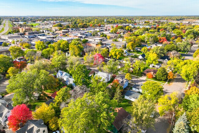 The quiet streets and matured trees of Osseo, MN.