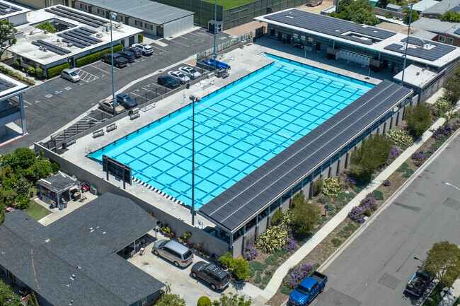 Athletic swimming pool provided at the Servite High School.