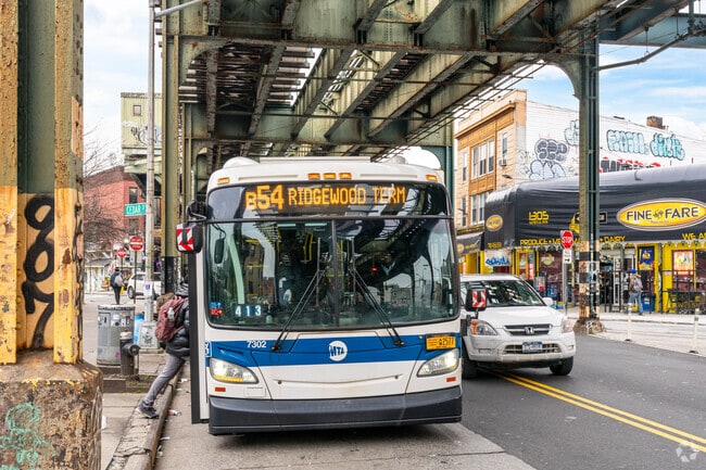 Bushwick commuters get around with the many bus routes running through the neighborhood.