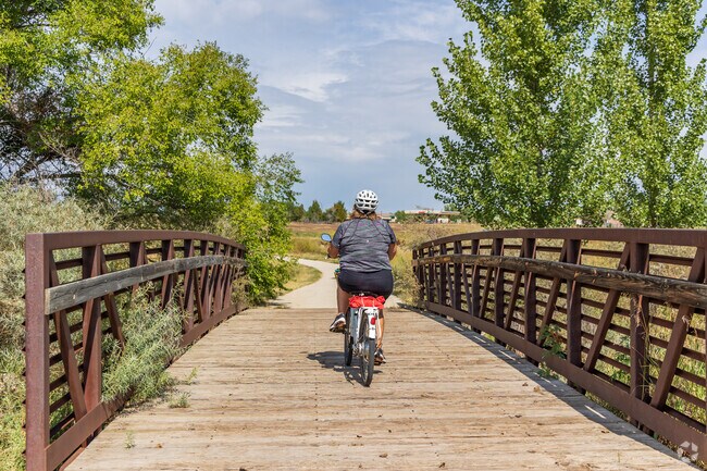 Cyclists love biking the Big Dry Creek Trail near Harmony Park.