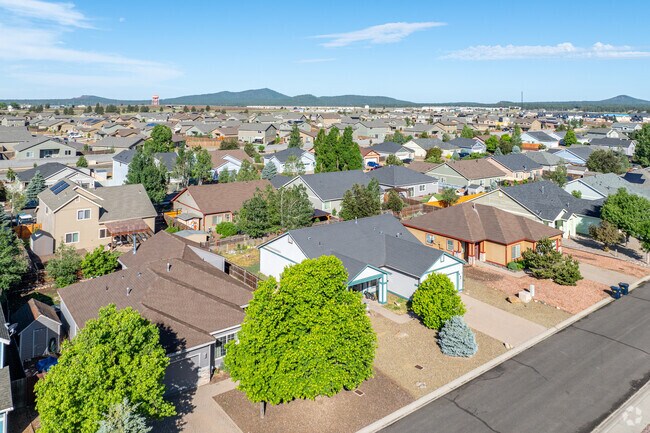 View of the many homes that are largely ranch style and two story homes.
