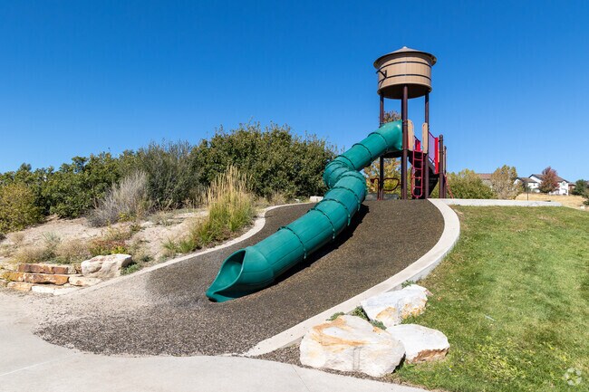A big slide at Terrain's Wrangler Park that even adults want to try.