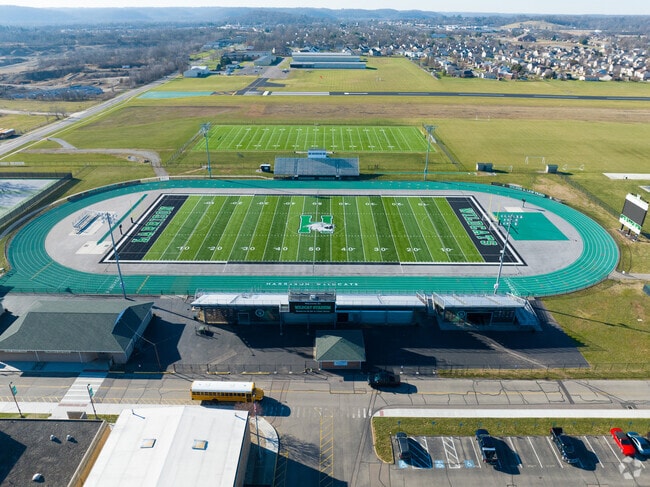The Harrison district has a large football stadium.