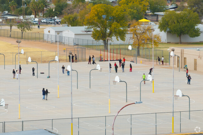 Students have access to multiple basketball courts at Poston Junior High in Mesa.