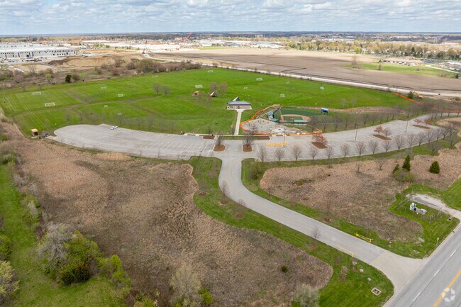 Covering 32 acres, Cambridge Estates CAT Park features wide open grassy areas with soccer fields, and a wildflower prairie at the center.
