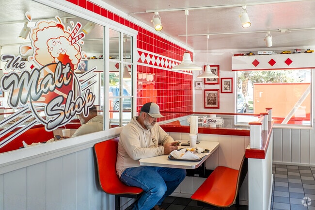 The Malt Shop serves diner staples and milkshakes in a retro setting in Ephraim.