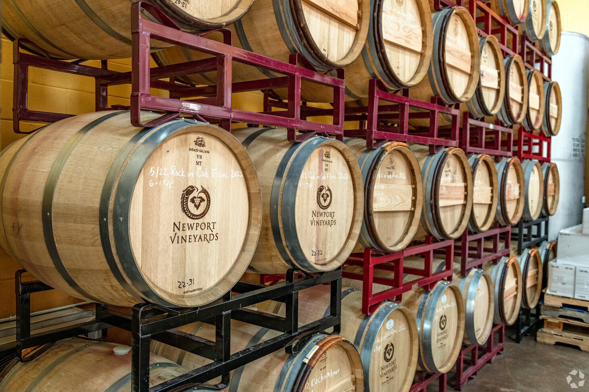 Classic barrel ageing is a hallmark of Newport Vineyards in the Middletown neighborhood.