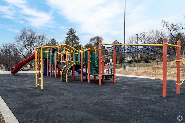 Beals Elementary School has a small playground for kids.