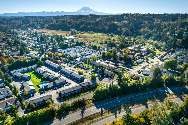 Puyallup is a neighborhood located about an hour west of Mount Rainier.