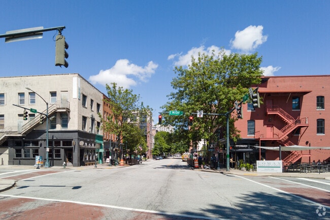 Walking the streets of downtown Greenboro in Oakgrove