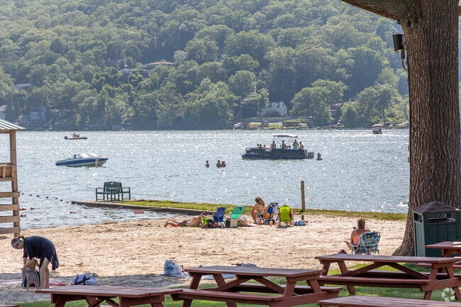 Greenwood Lake near Warwick is a popular destination for boating, fishing, and lakeside relaxation.