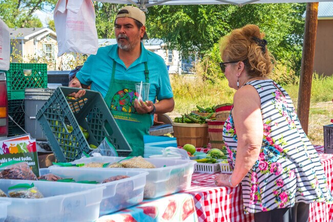 Santa Cruz shoppers can buy from locals vendors at the weekly Espanola Farmers Market.