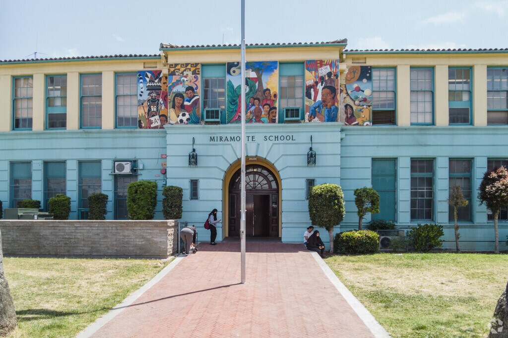 Miramonte Elementary School's mural is vibrant and inviting for all students.