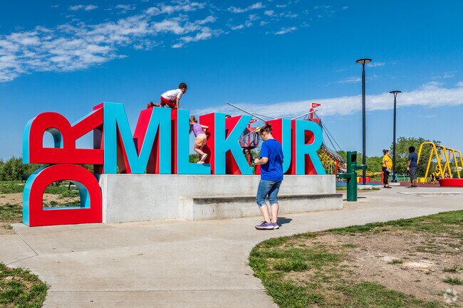The whole family can enjoy the MLK park next to Bush Creek.