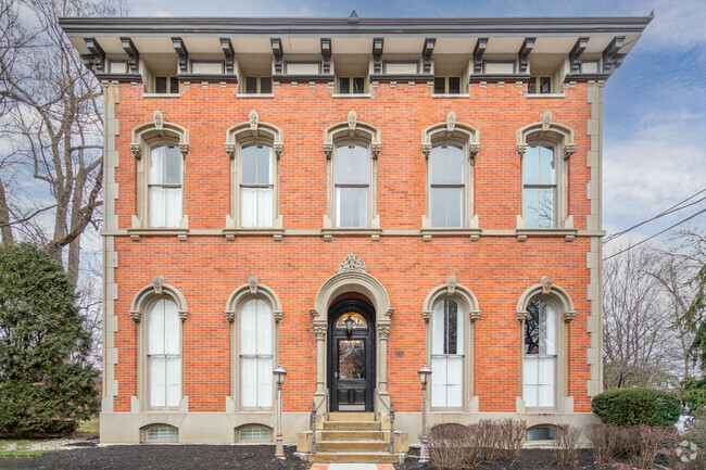 Prospective buyers in Licking Riverside can find brick Italianate mansions.