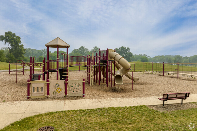 Salk Elementary School playground and sitting area, Schererville, IN.
