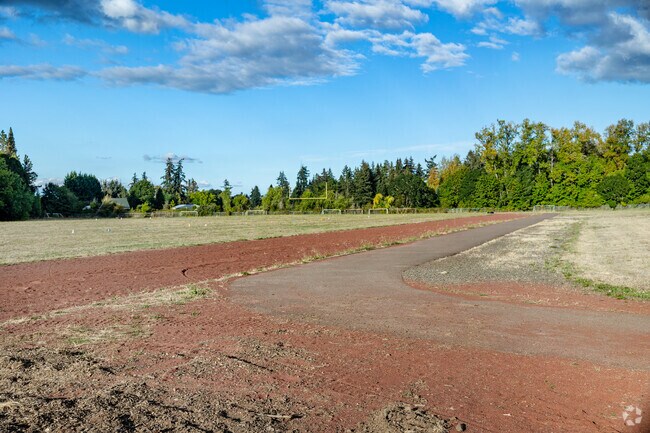 A large outdoor track and field area is part of the amenities at North Albany Middle School.