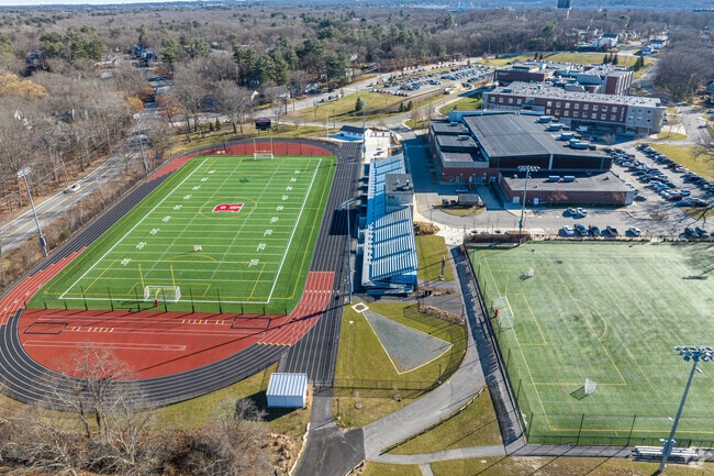 The sports fields at the Reading High School in Reading, MA.