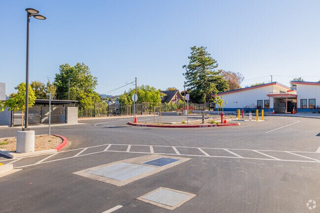 There is a large parking lot for parents and teachers at Allen Elementary.