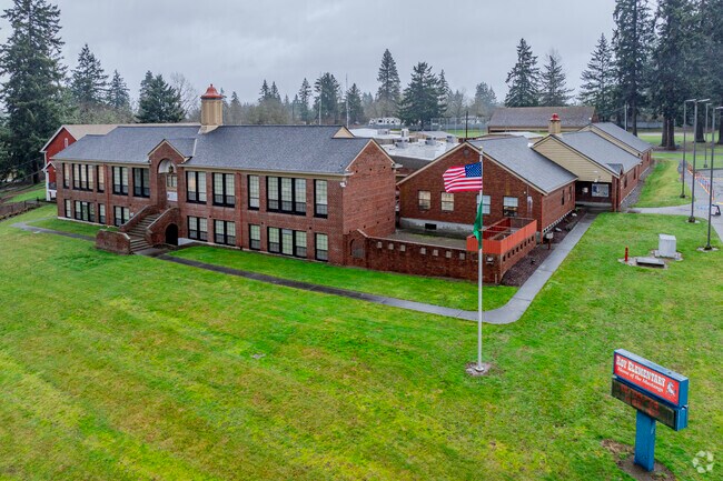 Encompassing view of Roy Elementary School.