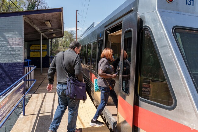 Beechwood-Brookline Station serves the Norristown High Speed Line in Havertown.