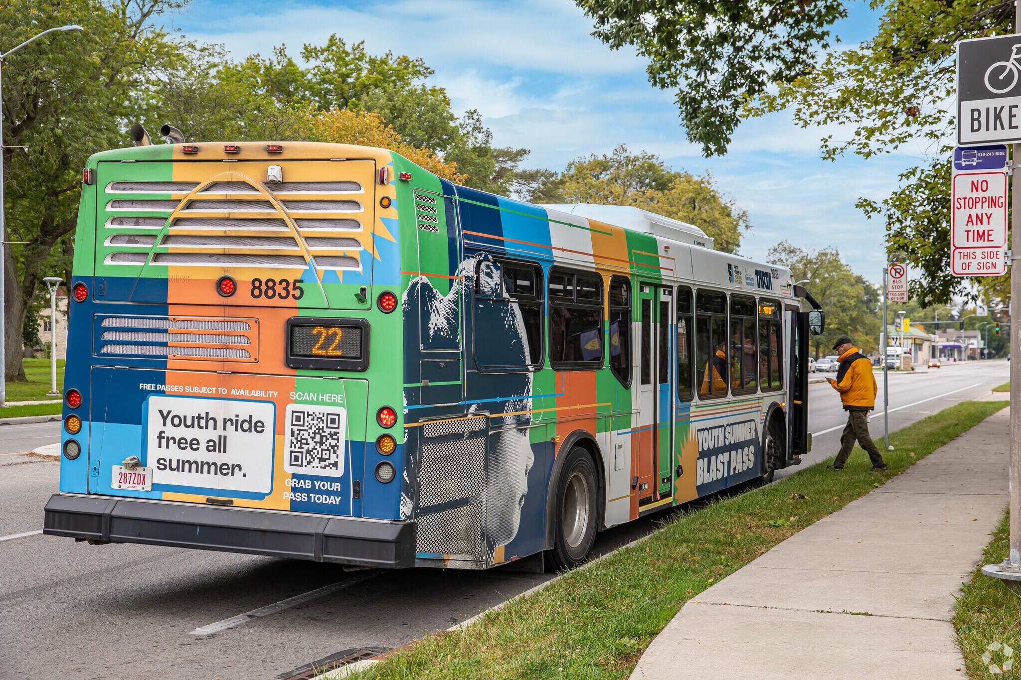 The Toledo bus system branches through Roosevelt connecting to the city's central TARTA hub.