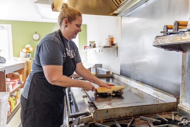 Making cheese steaks at Karp's Grill in Scott Township, PA.