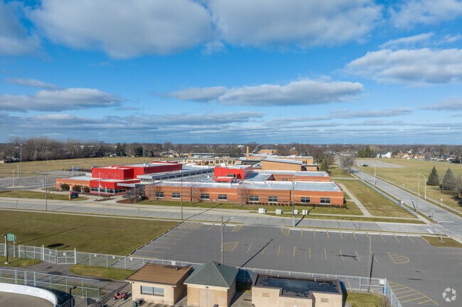 Joseph G. Steenland Elementary School against the horizon.