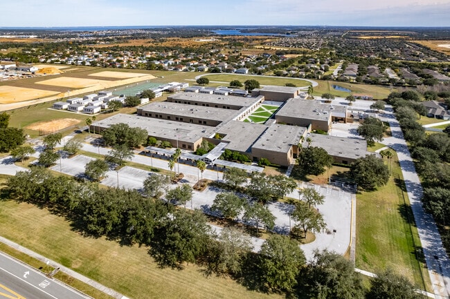 A beautiful arial view of the campus at Windy Hill Middle School is a public school in Clermont.