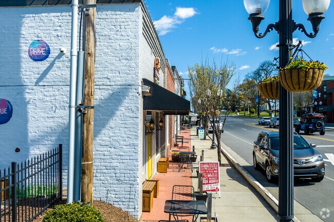 Residents of Montibello enjoy shopping in historic Pineville.