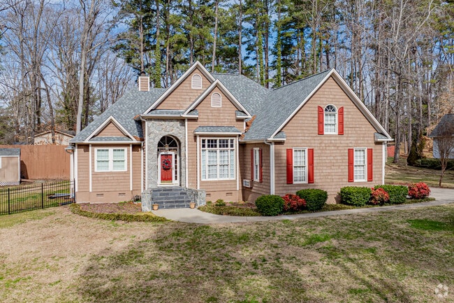 New Traditional style homes are common in the Henderson neighborhood.